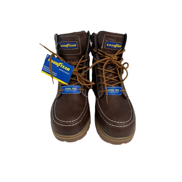 Goodyear Men's Penn St Brown/gum Steel Toe Work Boots, Size 7.5 New No Box - Picture 1 of 10